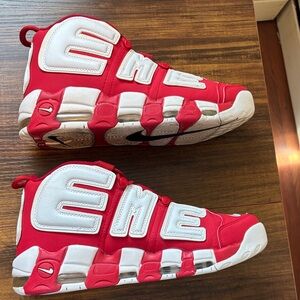 Nike Air More Uptempto X Supreme Red